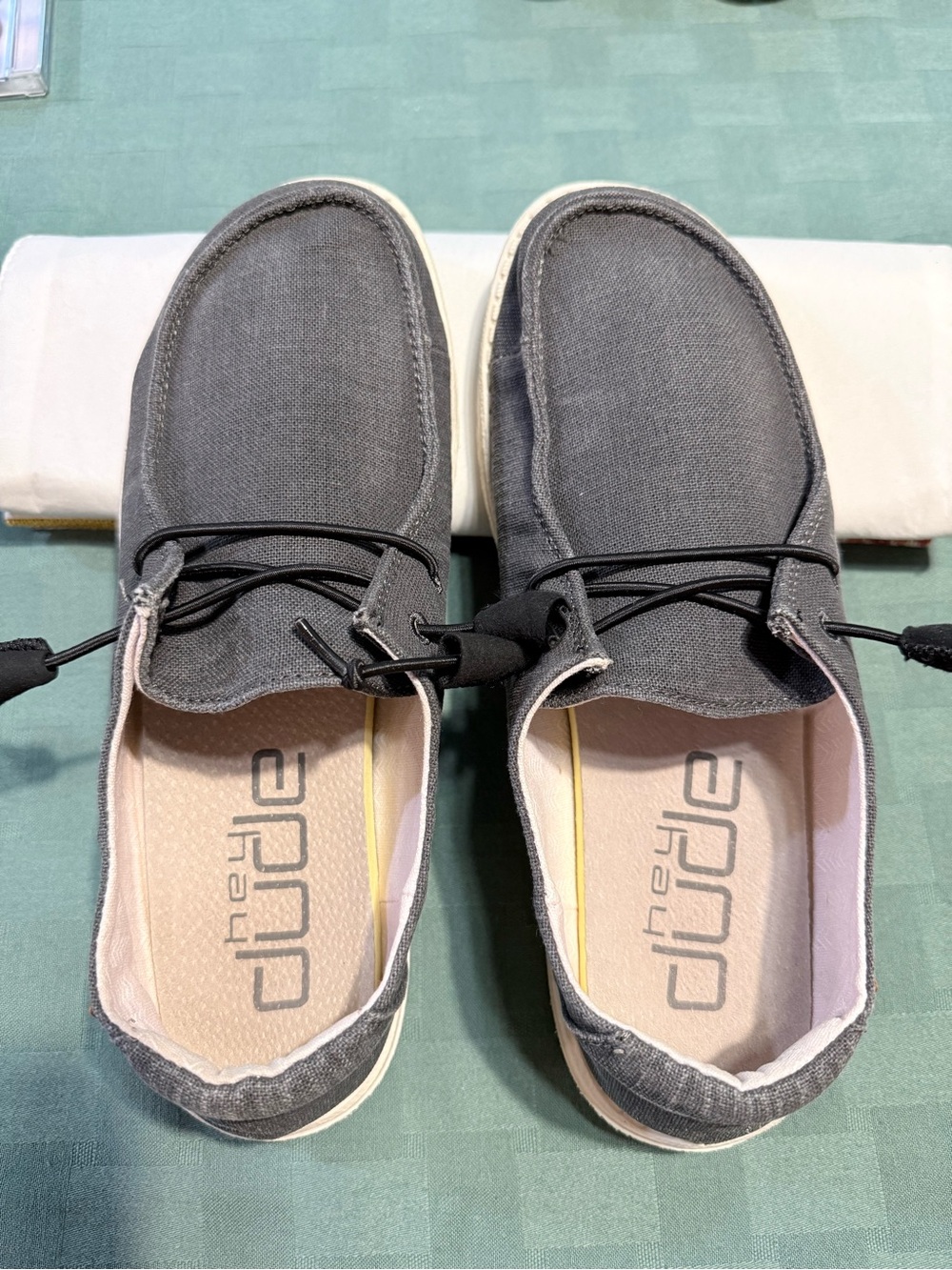 Wmn’s Hey Dude Gray Canvas Slip-On Loafers